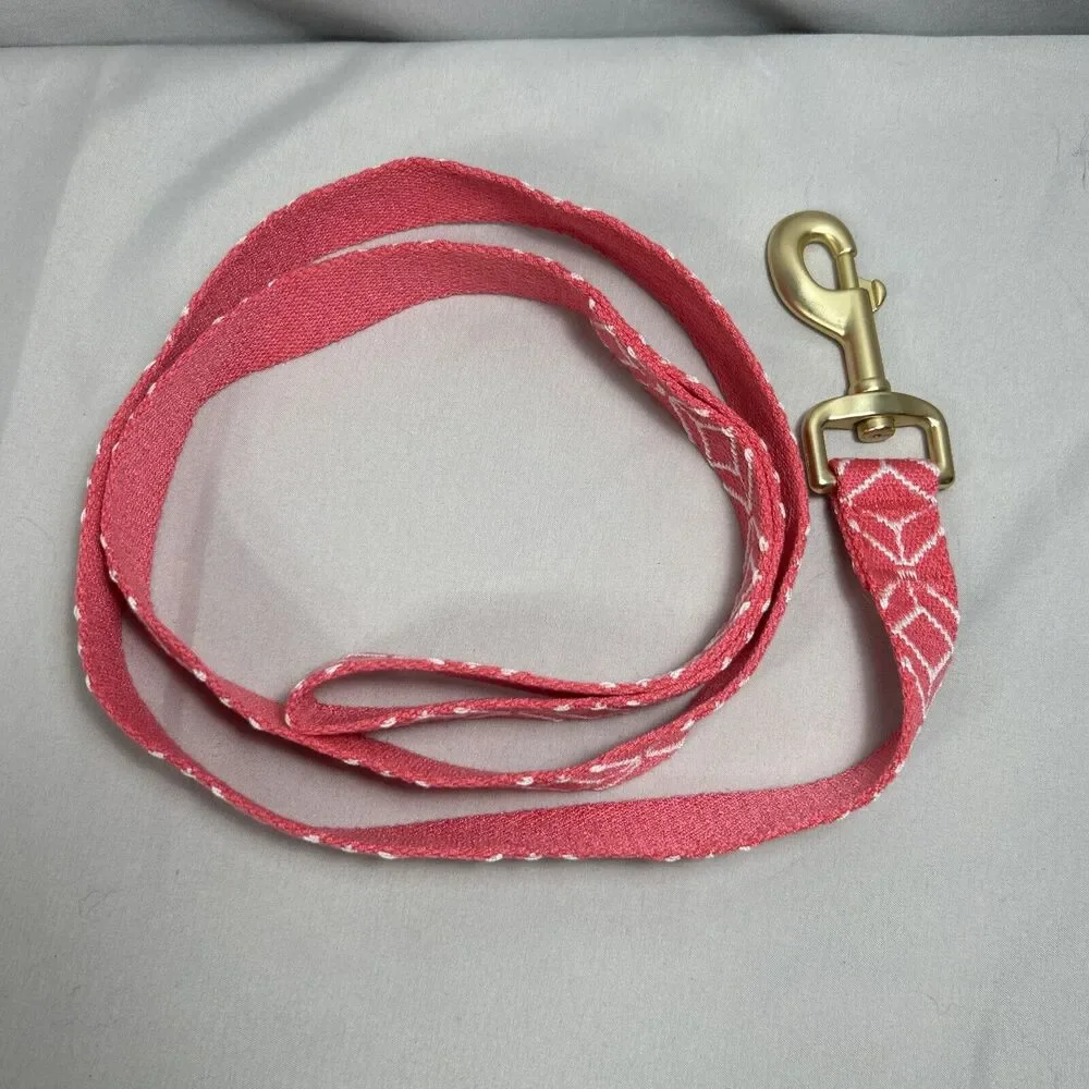 Top Paw Geometric Coral Red 4 Foot Dog Leash NWOT Gold Snap